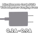 Miscellaneous Generic Corded Micro-USB Wall Charger (0.2A to 0.9A) Output