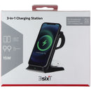 3sixT 3-in-1 Wireless Charging Station for Smartphones/Smartwatches - Black (AU)