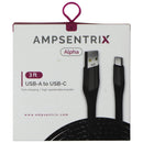 AmpSentrix Alpha (3-FT) USB-A to USB-C Charge/Sync Cable - Black