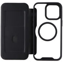 Ampd TPU/Acrylic Flip Wallet Case for MagSafe for iPhone 15 Pro Max - Clr/Blk