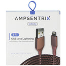 AmpSentrix Infinity (3-FT) USB-A to Lightning 8-pin Charge Cable - Rose Gold