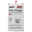 Apex (20W) Fast Charger Dual-Port (USB and USB-C) PD+QC3.0 Power Adapter - White