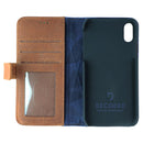 DECODED Full Grain Leather Folio + Case for Apple iPhone XR - Cinnamon Brown