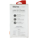 iHome Power 12W USB Car Charger with 5Ft Lightning 8-Pin Cable - White / Orange