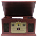 iLive 6-in-1 Bluetooth Turntable Music System - Brown Wood/Gold (ITTB610LW)