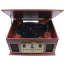 iLive 6-in-1 Bluetooth Turntable Music System - Brown Wood/Gold (ITTB610LW)