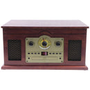 iLive 6-in-1 Bluetooth Turntable Music System - Brown Wood/Gold (ITTB610LW)