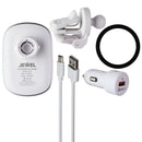 Jewel Magnetic 15W Powered Wireless Charging Car Mount - White