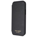 Kate Spade Wrap Folio Case for Apple iPhone 12 / 12 Pro - Black Hearts & Clovers