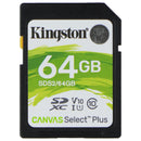 Kingston 64GB Canvas Select Plus SDXC Card - Class 10 UHS-I U1 V10 (100MB/s)