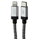 LBT (7-Ft) USB-C to Lightning 8-Pin Braided Charge Cable - Silver/White/Black