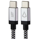 LBT (7-Foot) USB-C to USB-C Braided Charge/Sync Cable - Silver/White/Black
