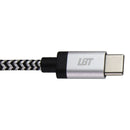 LBT (7-Foot) USB-C to USB-C Braided Charge/Sync Cable - Silver/White/Black