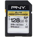 PNY 128GB Elite Performance SDXC Flash Memory Card - Class 10 USH-I U3 (95MB/s)
