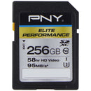 PNY 256GB Elite Performance SDXC Flash Memory Card - Class 10 USH-I U3 (95MB/s)