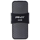 PNY (64GB) DUO LINK USB 3.1 Type-C OTG Flash Drive - Black (P-FD64GOTGSLTC-GE)
