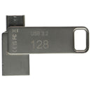 PNY 128GB DUO LINK USB 3.2 Type-C Dual Flash Drive - Silver/P-FDI128DULINKTYC-GE