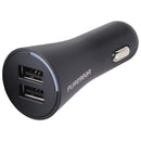 PureGear Universal 24W Dual Port USB-A Car Charger for Smart Devices - Black