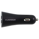 PureGear Universal 24W Dual Port USB-A Car Charger for Smart Devices - Black