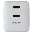 S. Simple (60W) Dual USB-C GaN Powered Folding Wall Charger - White (581231)