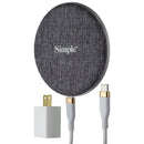 Simple (15W) USB-C POWER Wireless Charger Pad - White/Gray (NEW MODEL)