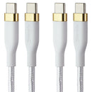 S. Simple 4-Pack Charger/6-Ft Cables/Car Charger Bundle (USB-C/30W) - White/Gold