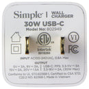 S. Simple 4-Pack Charger/6-Ft Cables/Car Charger Bundle (USB-C/30W) - White/Gold