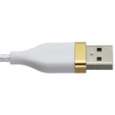 S. Simple (6-Ft) USB-A to 8-Pin Tough-Knit Braided Cable - White/Gold
