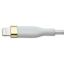 S. Simple (6-Ft) USB-A to 8-Pin Tough-Knit Braided Cable - White/Gold
