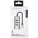 SATECHI USB-C 2-in-1 Ethernet & 3 Port USB Hub for MacBook/iPhone - Space Gray