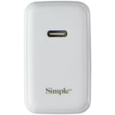Simple 45W USB-C 5V/3A Wall Charger w/ Folding Prong - White