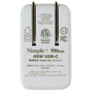 Simple 45W USB-C 5V/3A Wall Charger w/ Folding Prong - White