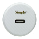 S. Simple Power Series 30W USB-C Car Charger - White