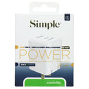 Simple 42W USB-C & USB-A Combo Wall Charger - White