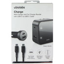 ubiolabs Charge Series Dual-Port Wall and Car Charger Bundle w/USB-C Cable (4Ft)