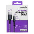 UBREAKIFIX 6FT Braided High Speed USB-A to Lightning 8-Pin Cable - Gray/White