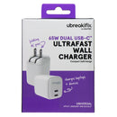UBREAKIFIX (65-W) Dual Port USB-C Wall Charger - White