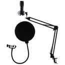 Professional Plug & Play PC Computer Podcast Condenser Microphone - Black