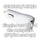 Mixed / Generic Car Adapters Single USB-C Port (5V/3A Output and Up) - 1 Adapter