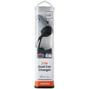 Ventev (27W) Dual Ultra Fast USB-A Car Charger with 8-Pin Connected Cable - Gray