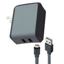 Ventev (504859) 3.3Ft 2port Wall Charger & Cable for Micro USB Devices - Gray