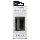Xtreme Power Dual USB Car Charger with 4-Ft USB-C Coil Cable - Black