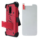 ZIZO Bolt Series Case / Holster / Glass for Motorola Moto G4 Play - Red/Black