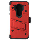 Zizo Bolt Series Case with Glass for Moto G7 Supra/Power - Red/Black