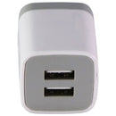 Universal (5V/2.1A) Dual USB Wall Charger Travel Adapter - White/Gray (US2018)