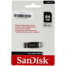 SanDisk 64GB Ultra Flair USB 3.0 Flash Drive - Black/Silver