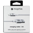 mophie Fast Charge USB-A Cable with 8-Pin Connector - 3M Cable - White