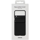Samsung Official Flap Leather Cover Luxury Case for Galaxy Z Flip4 - Black