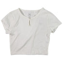 Pacsun Basic Tee with Single-Button Neck for Women - White (Size: S)