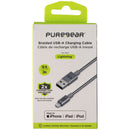 PureGear (10-Foot) Braided Lightning 8-Pin to USB Charge/Sync Cable - Silver